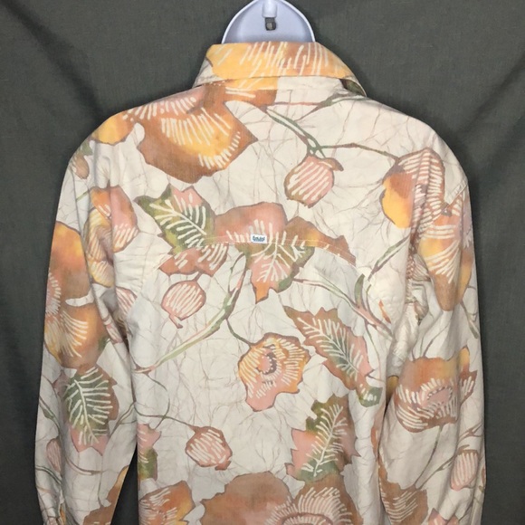 Vintage Style Surf Line Hawaii Long Sleeve Floral Camp Shirt - Picture 9 of 11